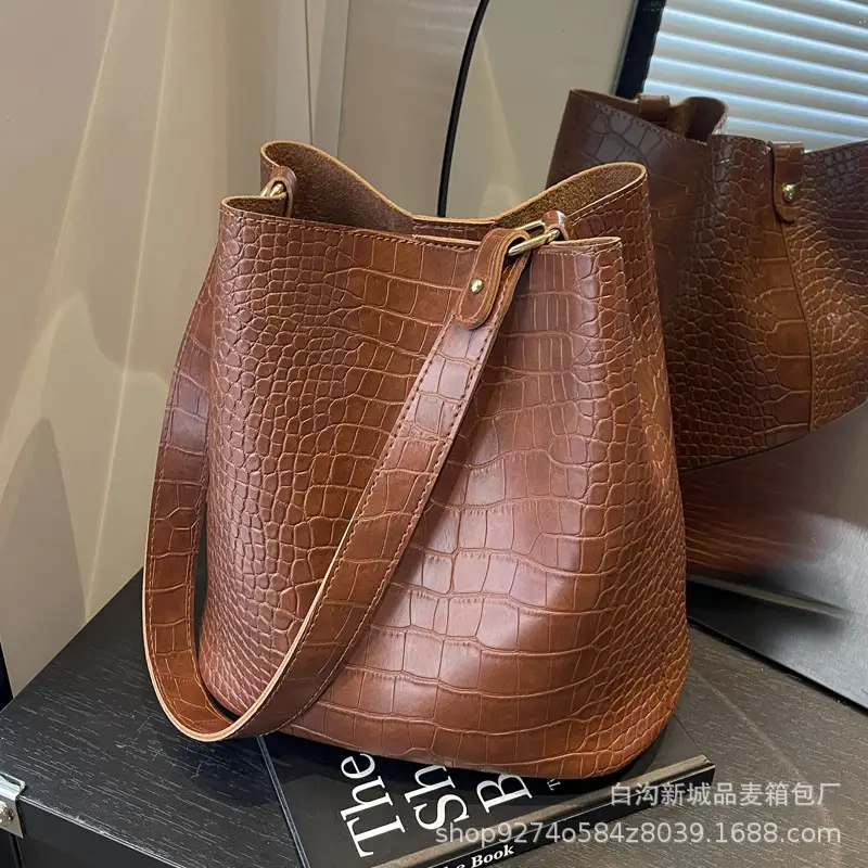 Large Fish Skin Bucket Bag for Women 2026 - Image 7