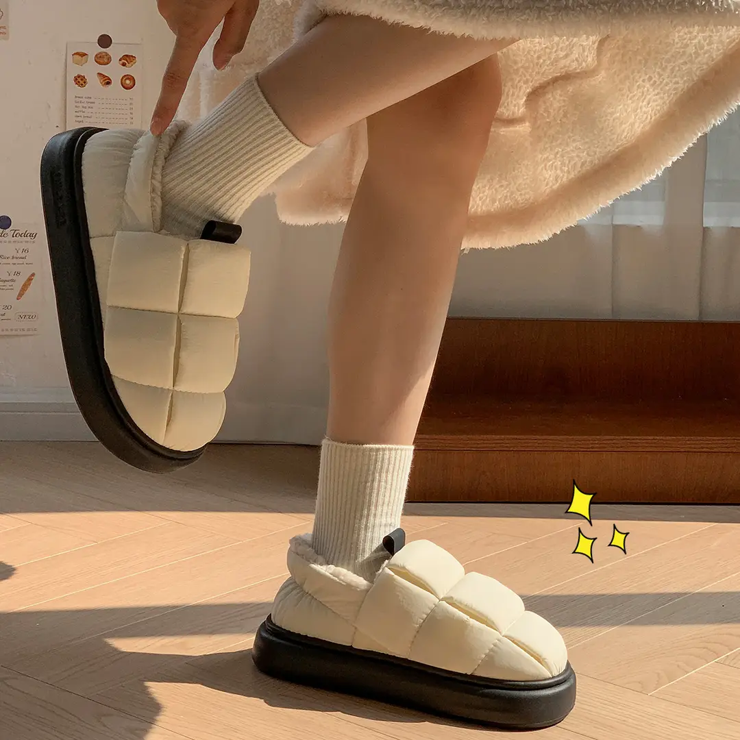 Waterproof Cotton Slippers for Women 2026 New Model with Heel Cover for Autumn and Winter Indoor Home Non-Slip Warm Maternity Cotton Shoes for Outdoor Wear - Image 4