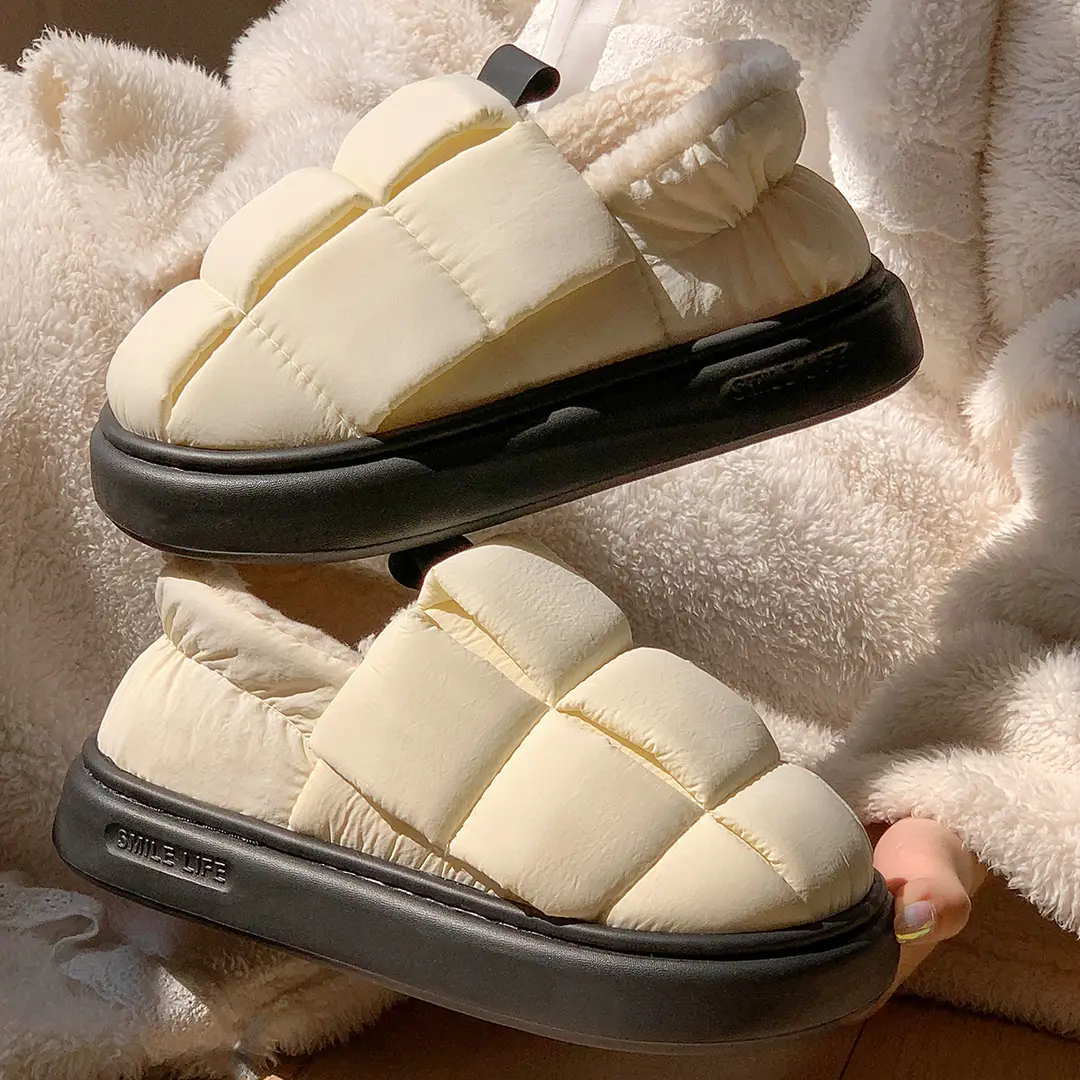 Waterproof Cotton Slippers for Women 2026 New Model with Heel Cover for Autumn and Winter Indoor Home Non-Slip Warm Maternity Cotton Shoes for Outdoor Wear - Image 5
