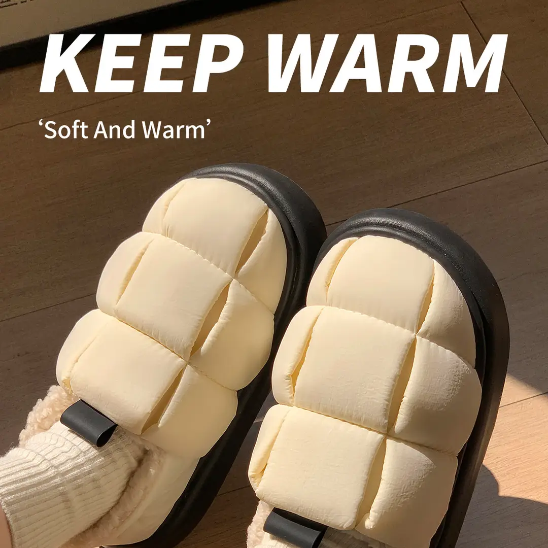 Waterproof Cotton Slippers for Women 2026 New Model with Heel Cover for Autumn and Winter Indoor Home Non-Slip Warm Maternity Cotton Shoes for Outdoor Wear — feature 1