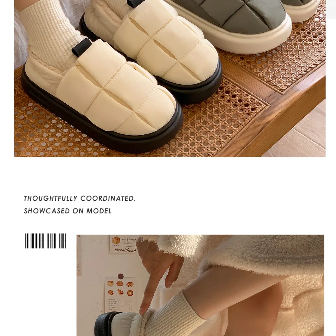 Waterproof Cotton Slippers for Women 2026 New Model with Heel Cover for Autumn and Winter Indoor Home Non-Slip Warm Maternity Cotton Shoes for Outdoor Wear — feature 14