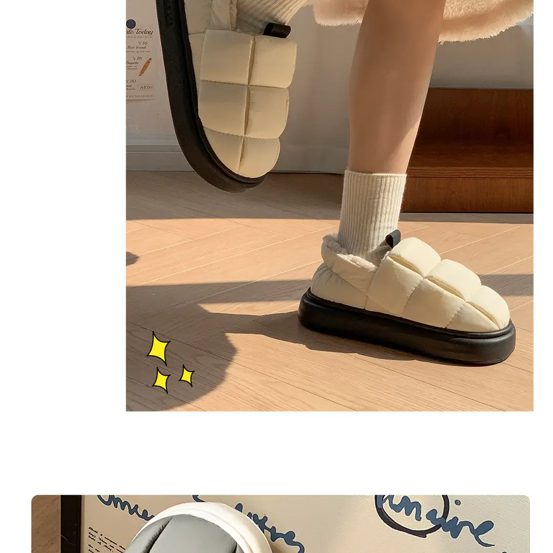 Waterproof Cotton Slippers for Women 2026 New Model with Heel Cover for Autumn and Winter Indoor Home Non-Slip Warm Maternity Cotton Shoes for Outdoor Wear — feature 15