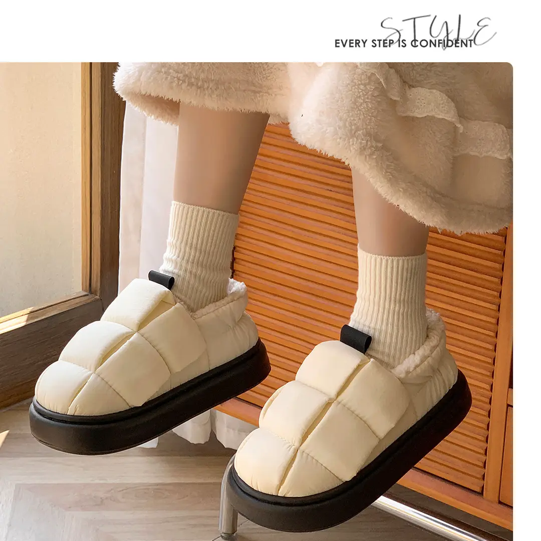 Waterproof Cotton Slippers for Women 2026 New Model with Heel Cover for Autumn and Winter Indoor Home Non-Slip Warm Maternity Cotton Shoes for Outdoor Wear — feature 17