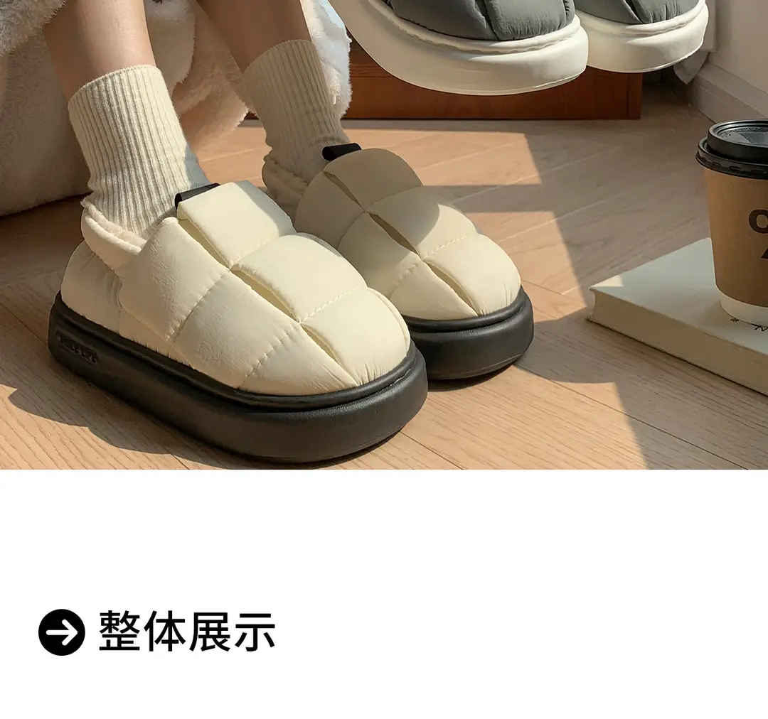Waterproof Cotton Slippers for Women 2026 New Model with Heel Cover for Autumn and Winter Indoor Home Non-Slip Warm Maternity Cotton Shoes for Outdoor Wear — feature 20