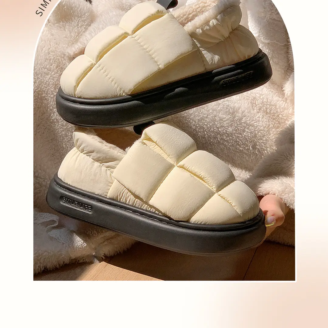 Waterproof Cotton Slippers for Women 2026 New Model with Heel Cover for Autumn and Winter Indoor Home Non-Slip Warm Maternity Cotton Shoes for Outdoor Wear — feature 3