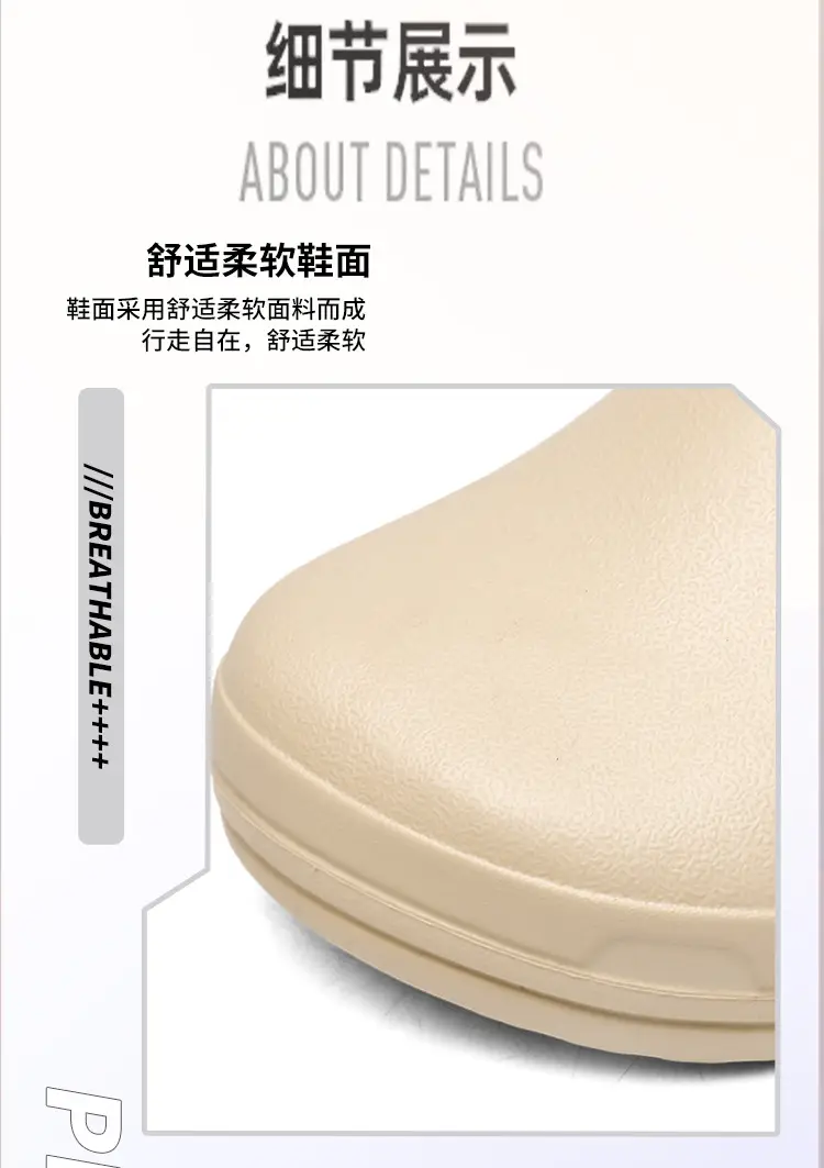 Cross-border plus size Winter fleece-lined Warm Baotou Cotton Slippers Men's Thick-soled Lazy Slip-on Waterproof Kitchen Work Shoes — feature 5