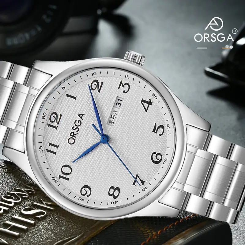 ORSGA Men's Silver Digital Watch with Double Calendar - Image 21