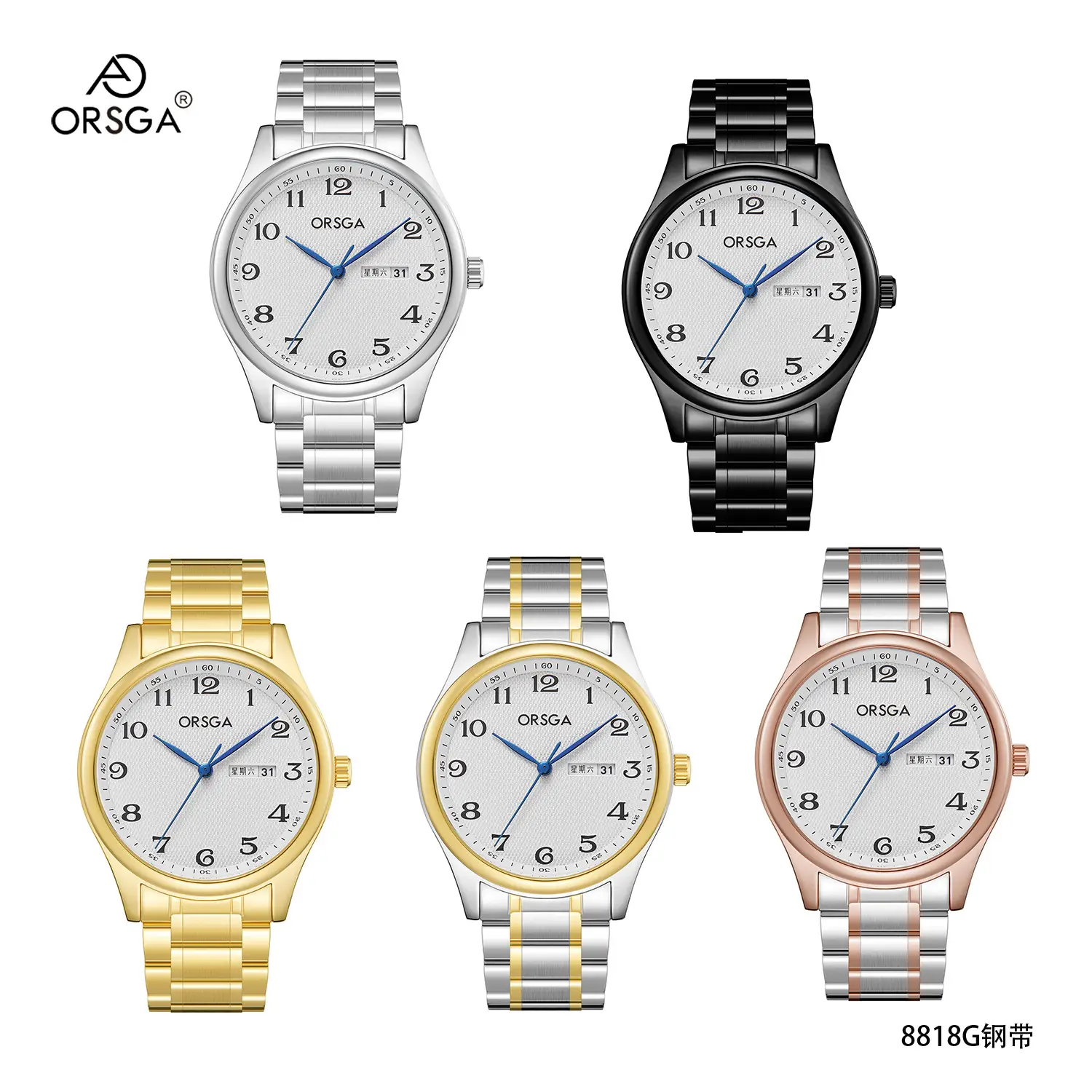 ORSGA Men's Silver Digital Watch with Double Calendar - Image 23