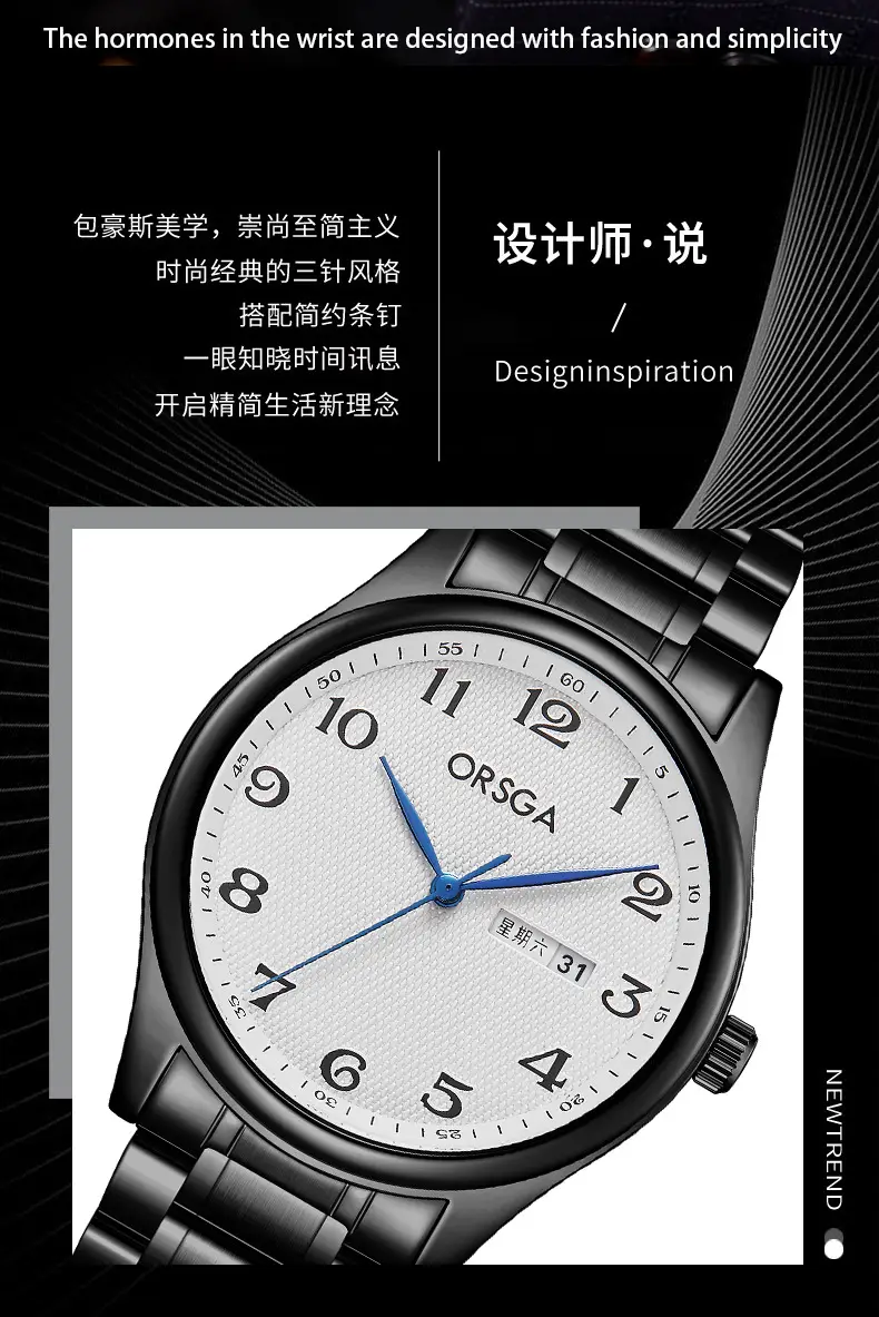 ORSGA Men's Silver Digital Watch with Double Calendar — feature 4