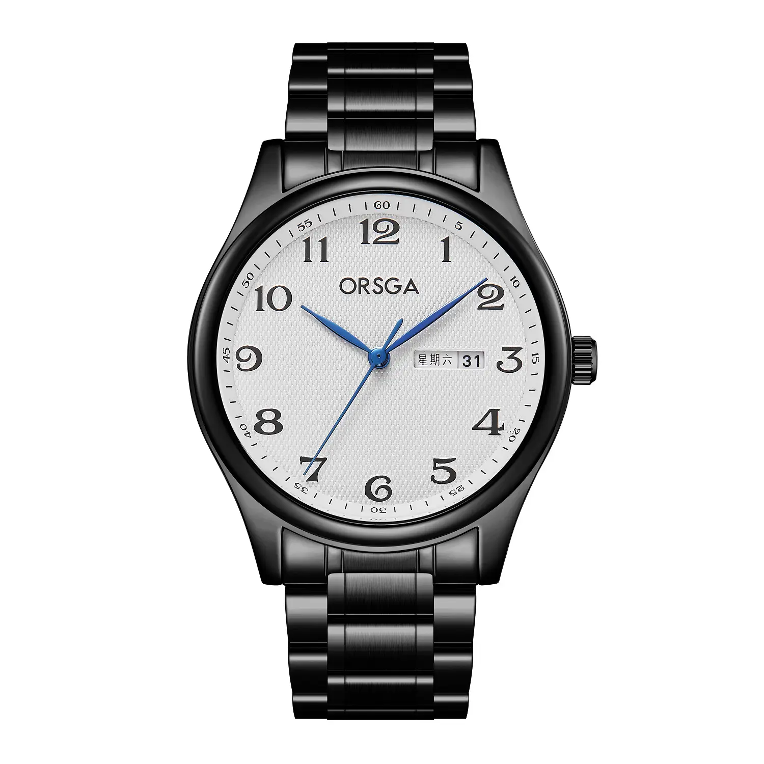 ORSGA Men's Silver Digital Watch with Double Calendar - Image 2