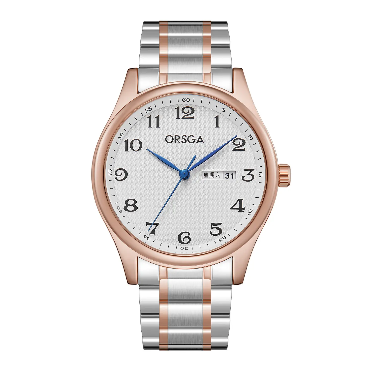 ORSGA Men's Silver Digital Watch with Double Calendar - Image 5