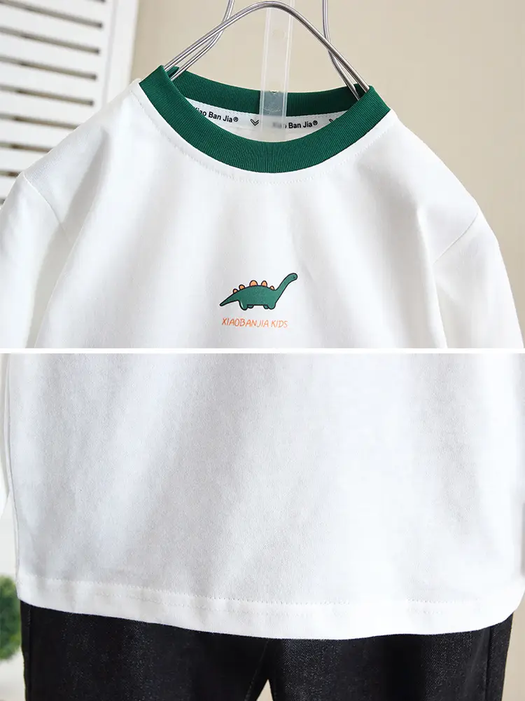 White Long Sleeve T-Shirt for Boys Spring Autumn 2024 - Image 4