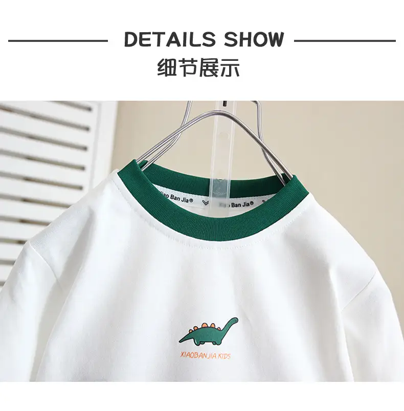 White Long Sleeve T-Shirt for Boys Spring Autumn 2024 — feature 4