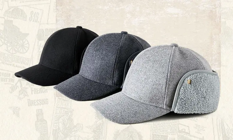 Men Woolen Fleece Baseball Cap Winter Warm Ear Protection — feature 16