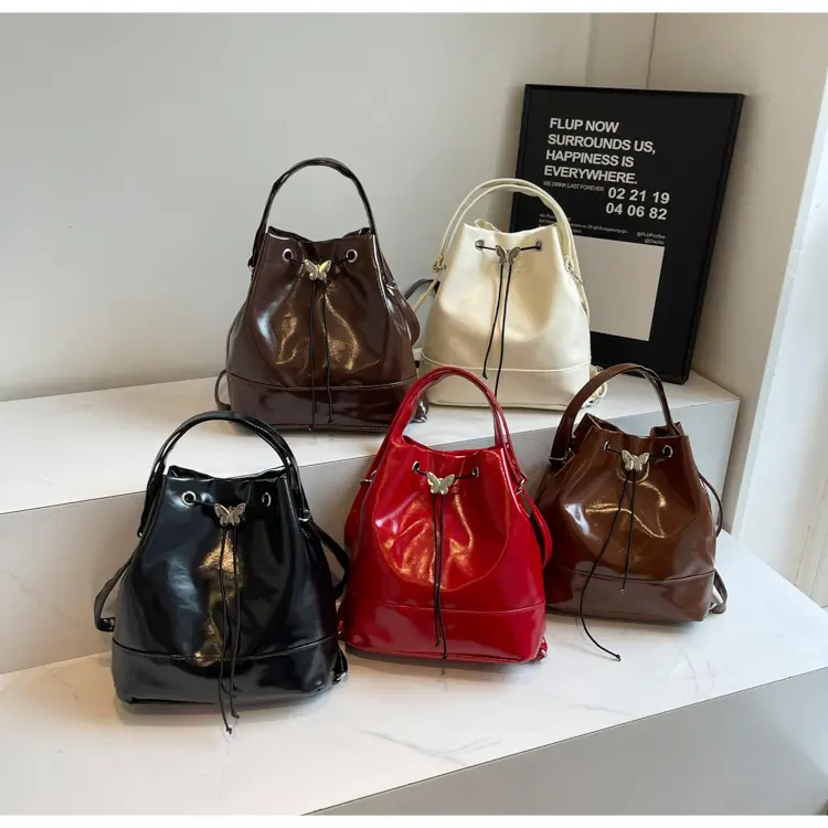 Women's Korean Style Brown Bucket Bag 2024 - Image 6