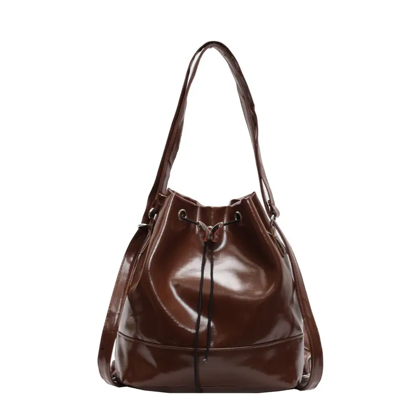 Women's Korean Style Brown Bucket Bag 2024 - Image 9