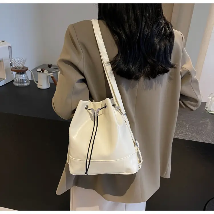 Women's Korean Style Brown Bucket Bag 2024 — feature 17