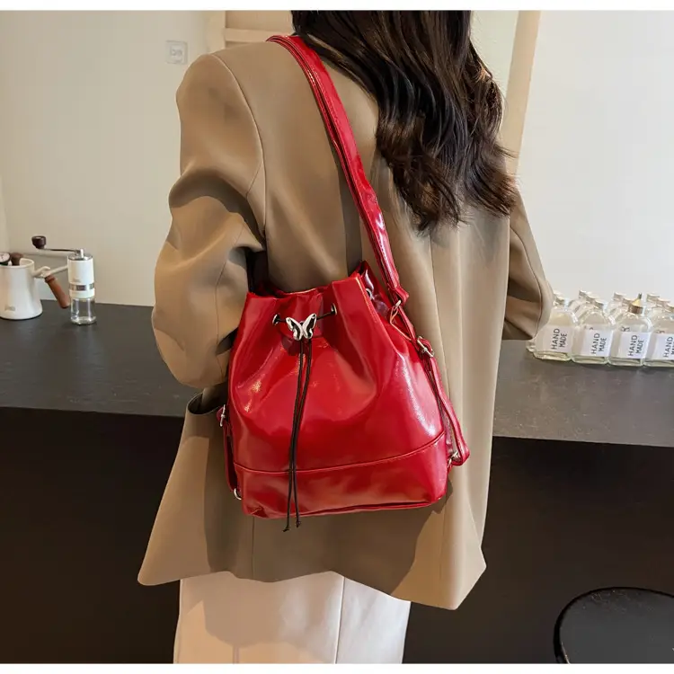 Women's Korean Style Brown Bucket Bag 2024 — feature 20