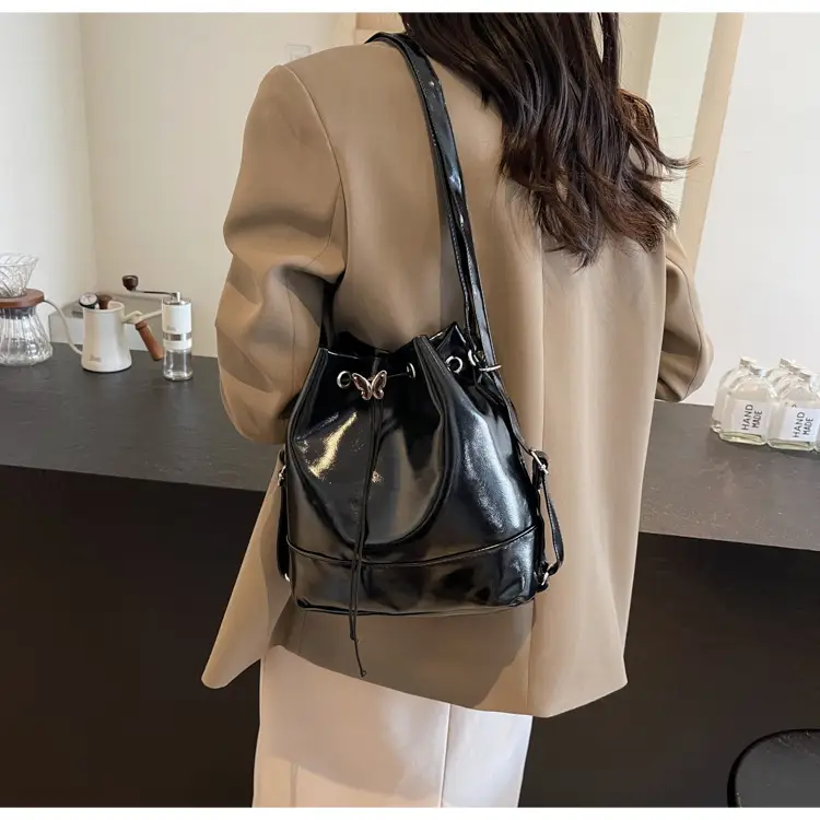 Women's Korean Style Brown Bucket Bag 2024 — feature 23