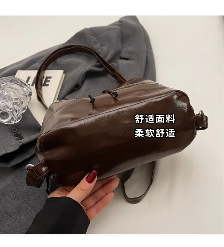 Women's Korean Style Brown Bucket Bag 2024 — feature 6