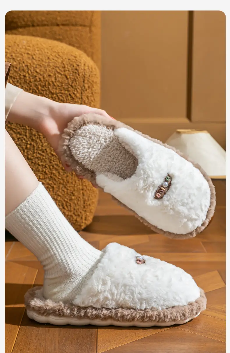Cotton slippers ladies autumn and winter new indoor home home non-slip soft bottom warm plush couples cotton slippers wholesale — feature 11