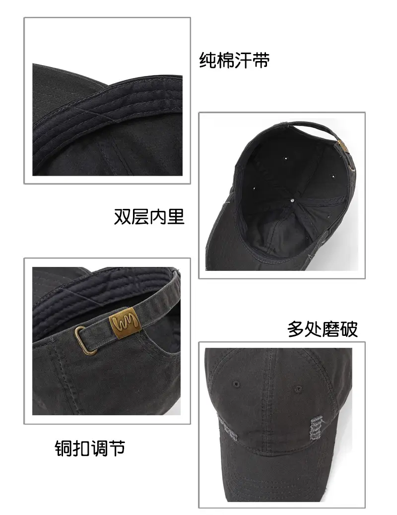 Maroon Washed Cotton Baseball Cap for Men — feature 8