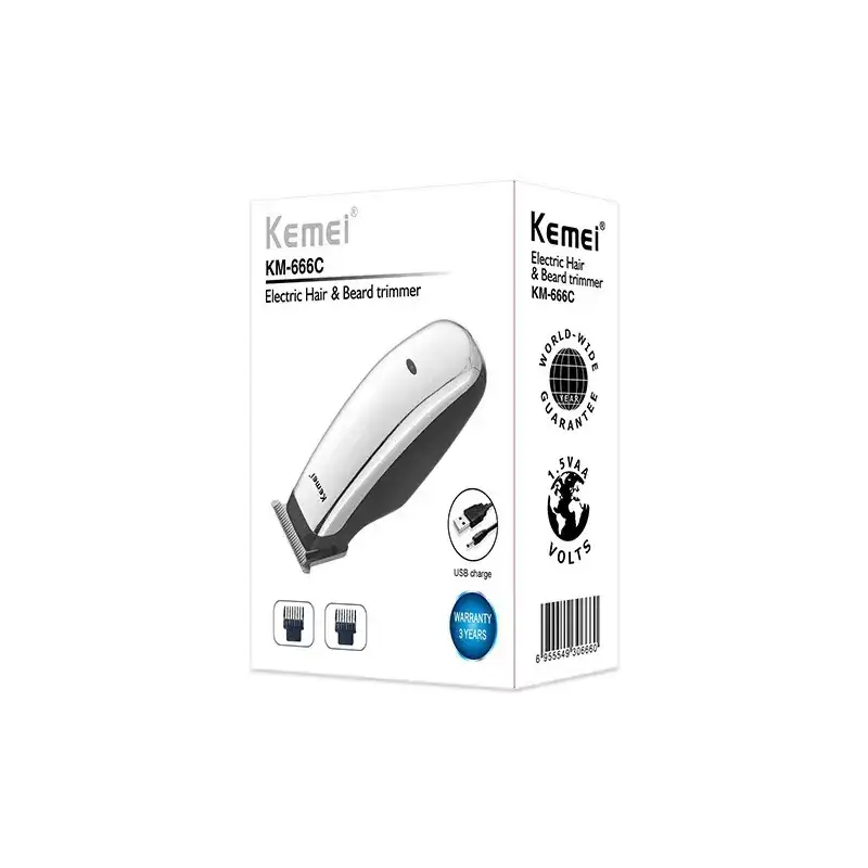 USB Rechargeable Mini Hair Clipper Electric Razor KM-666C - Image 6