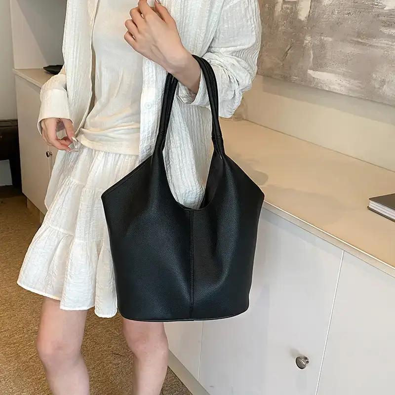 Women's Brown Bucket Bag 2024 Summer New Work Commuter - Image 9