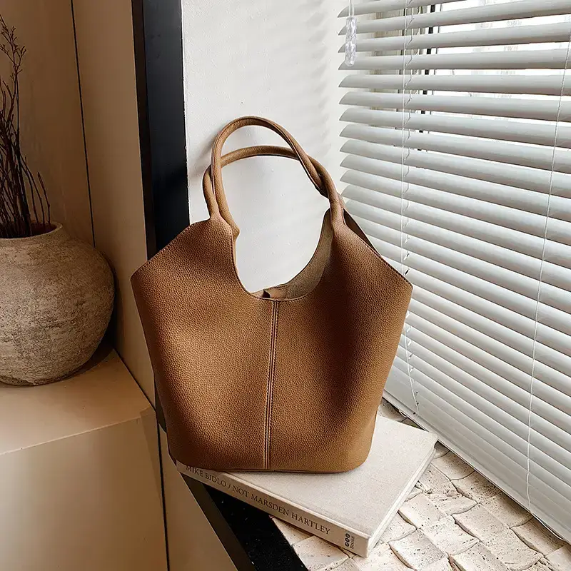 Women's Brown Bucket Bag 2024 Summer New Work Commuter - Image 5
