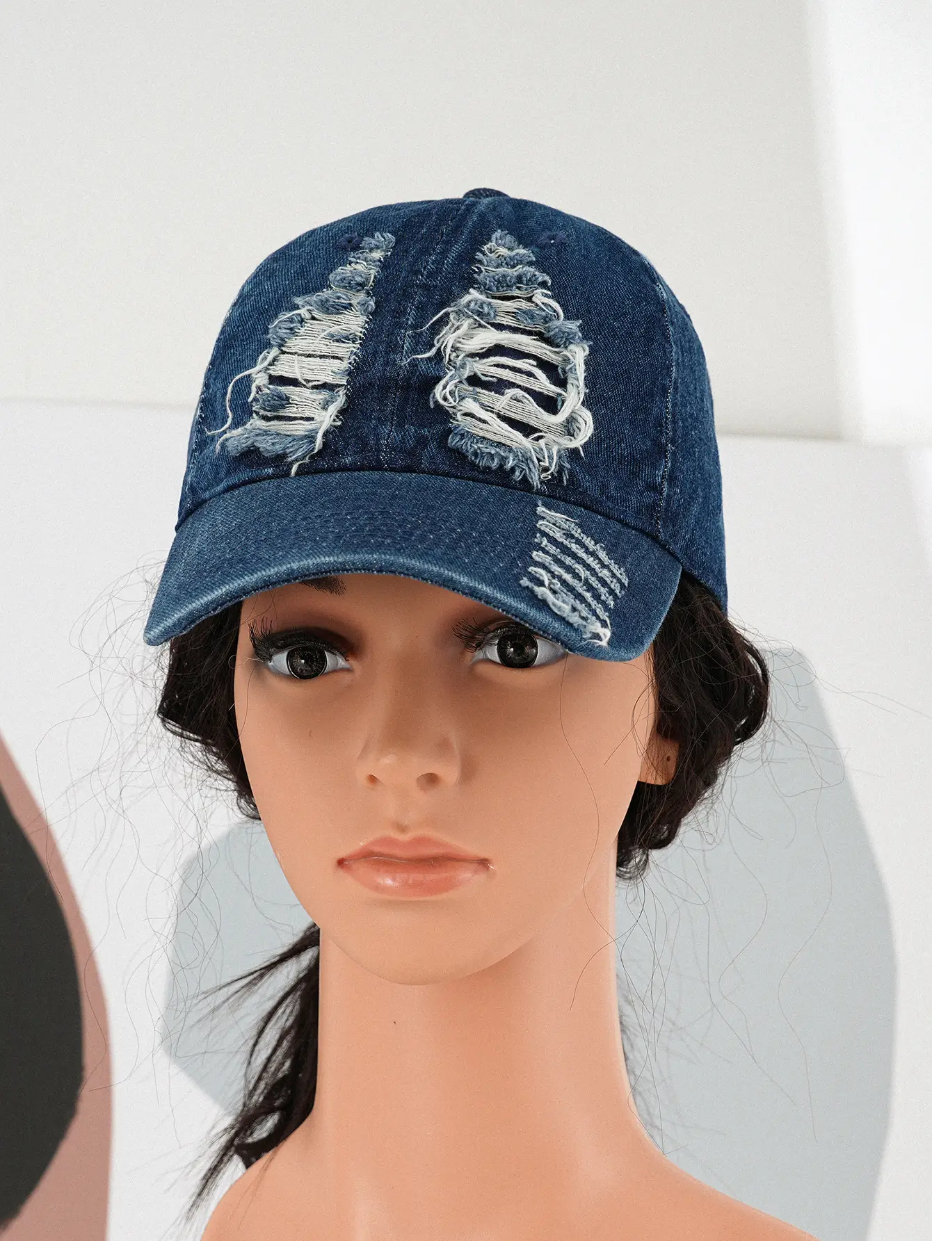Vintage Distressed Wash Denim Cap for Men Women — feature 3