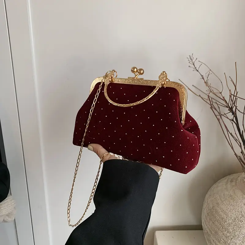 2024 Autumn Fashion Women's Handbags Black Red Maroon - Image 6