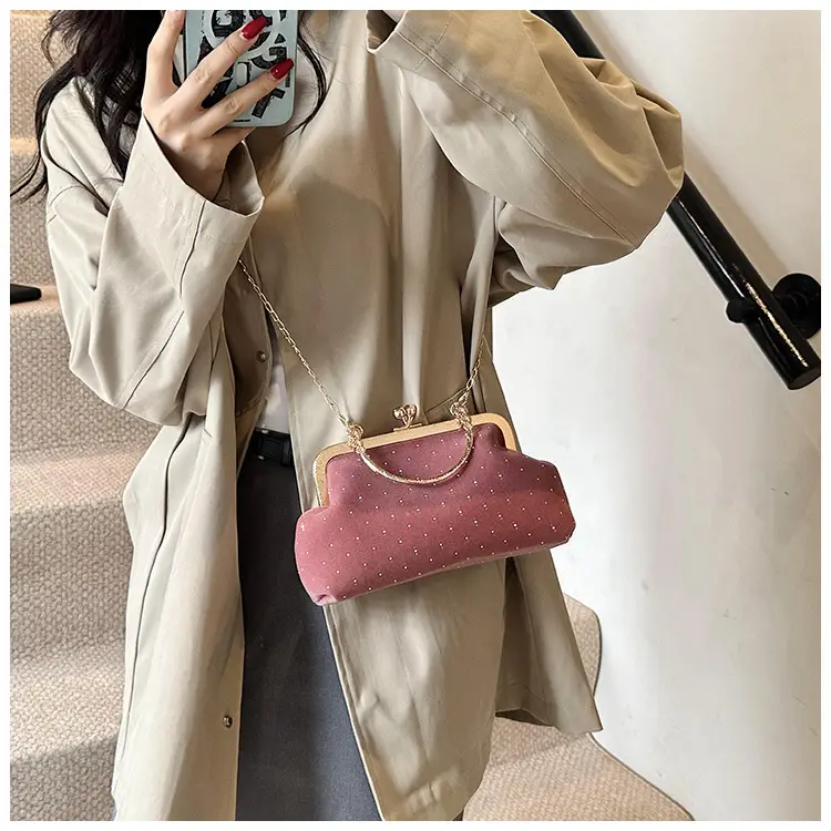 2024 Autumn Fashion Women's Handbags Black Red Maroon - Image 8