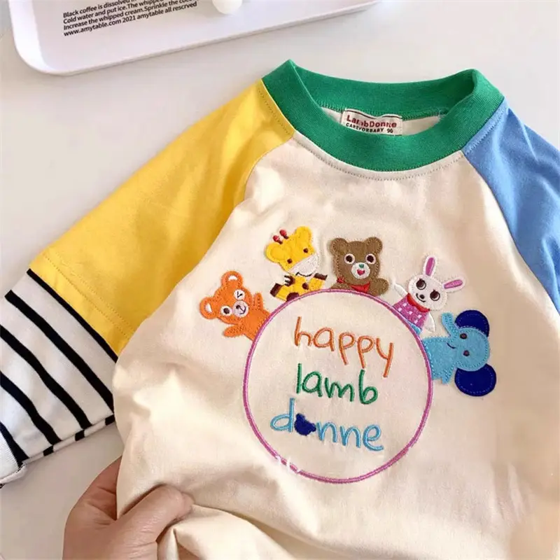 Little Bear Cartoon T-Shirt for Girls Cotton Autumn - Image 3