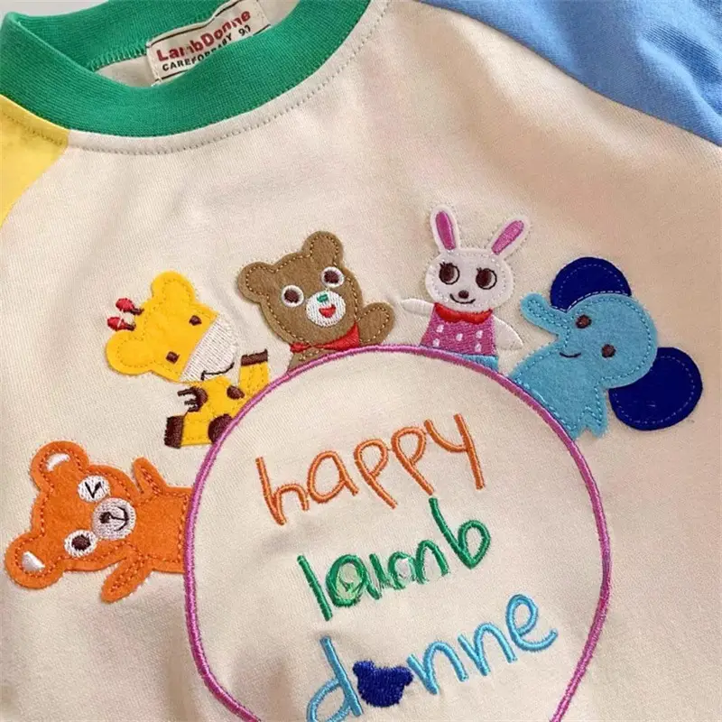 Little Bear Cartoon T-Shirt for Girls Cotton Autumn - Image 4