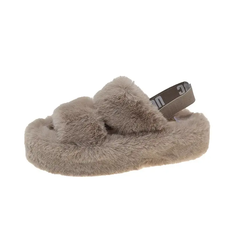 Furry Slippers for Women, Suitable for Outdoor Wear, 2025 New Popular Style, Internet-Famous, High-End Feel, Suitable for Office and Home, Plush Thick-Soled Cotton Slippers - Image 7