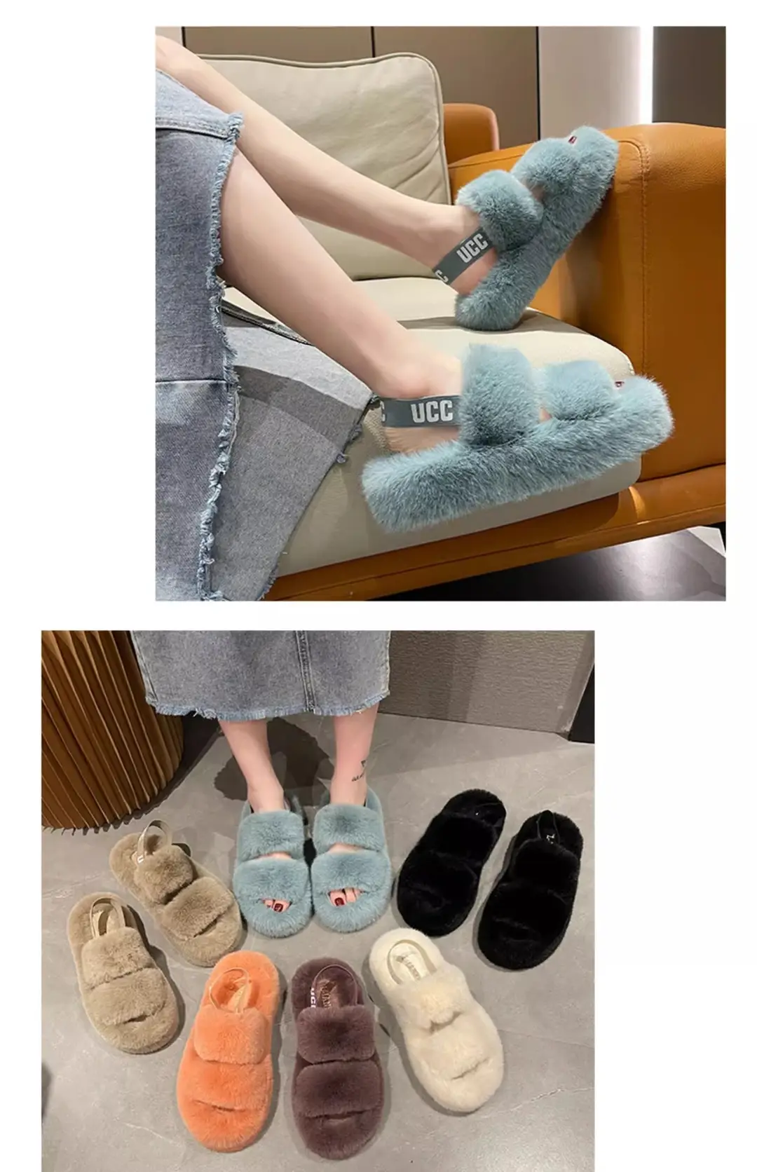 Furry Slippers for Women, Suitable for Outdoor Wear, 2025 New Popular Style, Internet-Famous, High-End Feel, Suitable for Office and Home, Plush Thick-Soled Cotton Slippers — feature 11