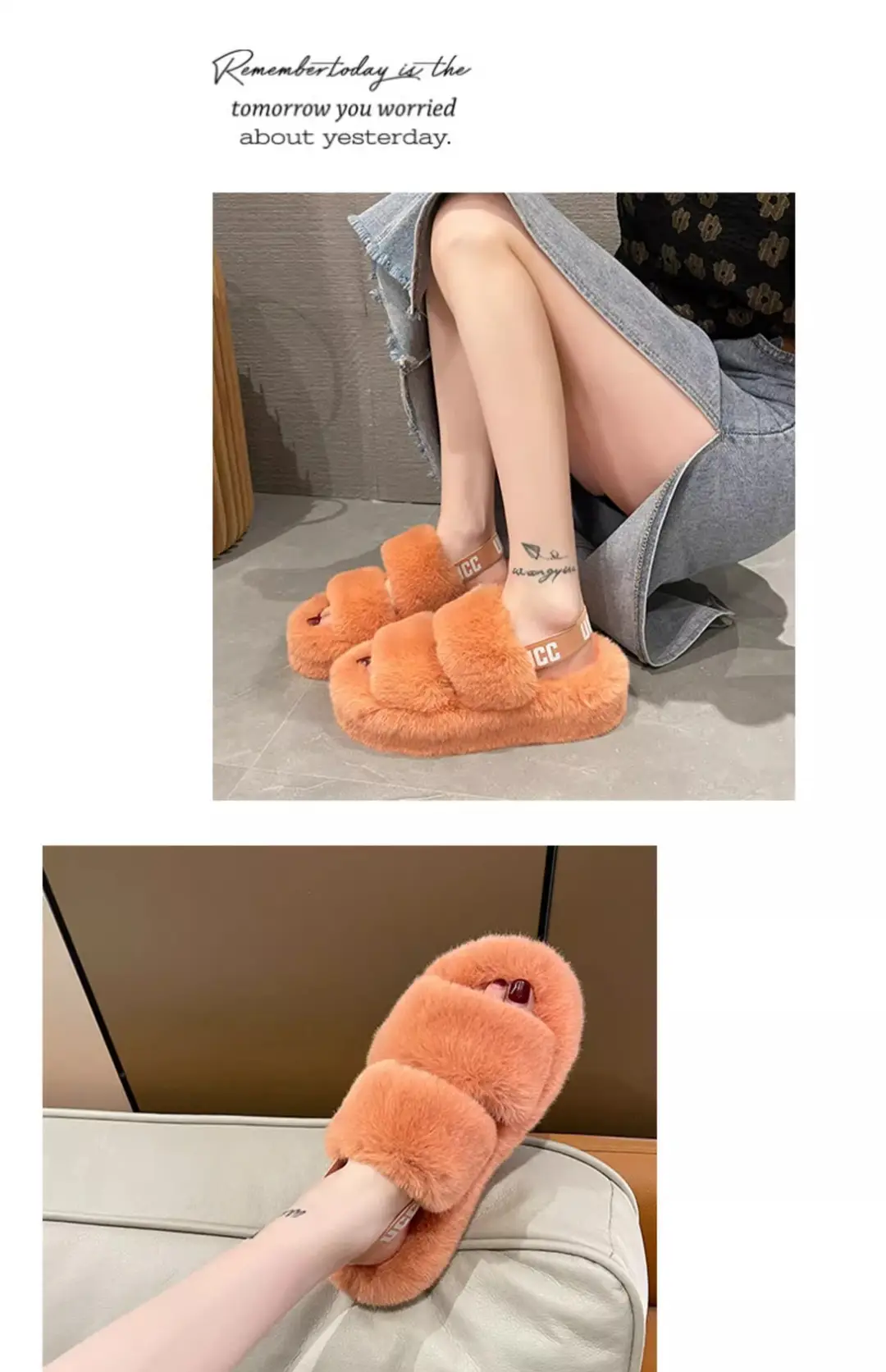 Furry Slippers for Women, Suitable for Outdoor Wear, 2025 New Popular Style, Internet-Famous, High-End Feel, Suitable for Office and Home, Plush Thick-Soled Cotton Slippers — feature 13