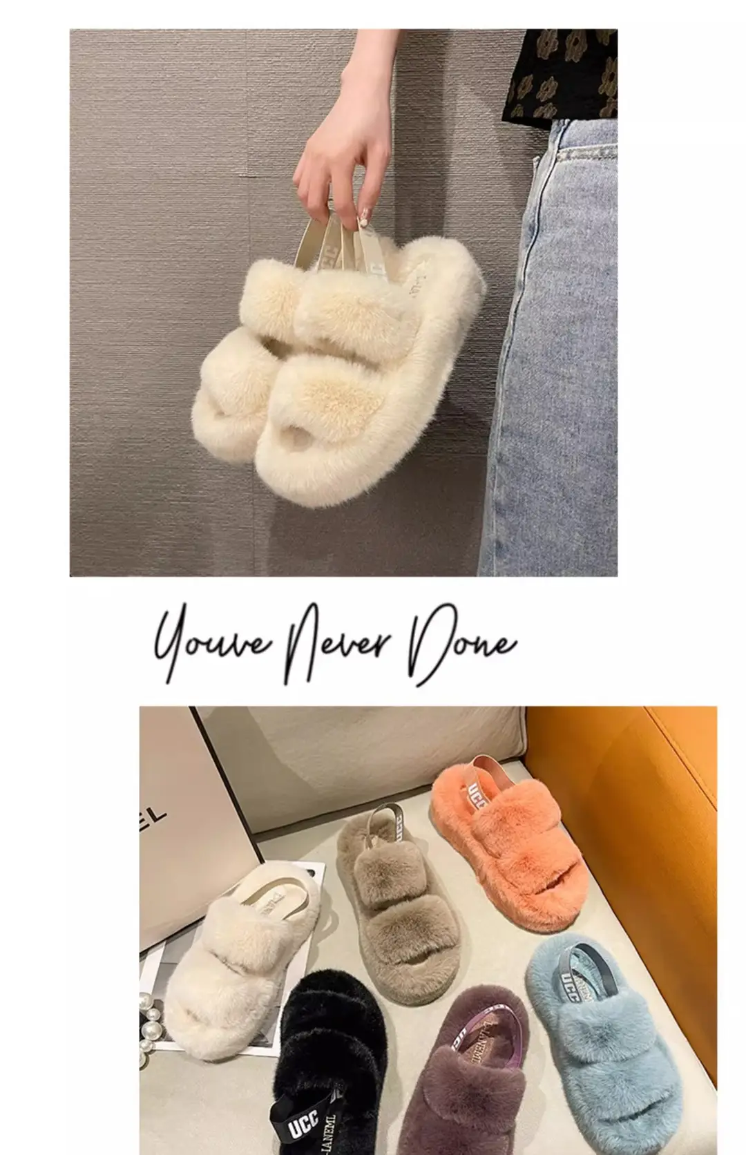 Furry Slippers for Women, Suitable for Outdoor Wear, 2025 New Popular Style, Internet-Famous, High-End Feel, Suitable for Office and Home, Plush Thick-Soled Cotton Slippers — feature 17