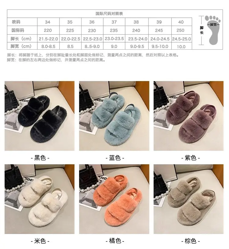 Furry Slippers for Women, Suitable for Outdoor Wear, 2025 New Popular Style, Internet-Famous, High-End Feel, Suitable for Office and Home, Plush Thick-Soled Cotton Slippers — feature 4