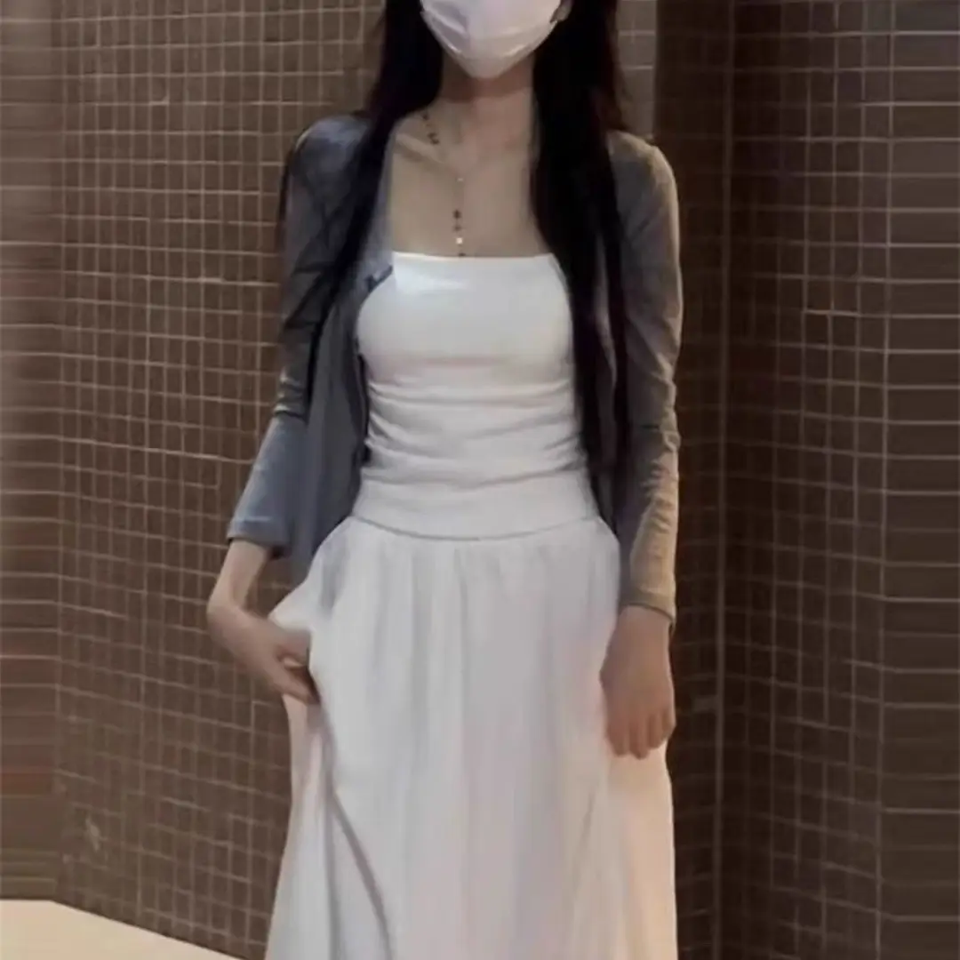 Hot Girls Pure Wish Pleated Camisole Women's Summer Thin Shoulder Strap Inner Wear Sweet and Hot Style Sleeveless Top Outer Wear with Chest Pad