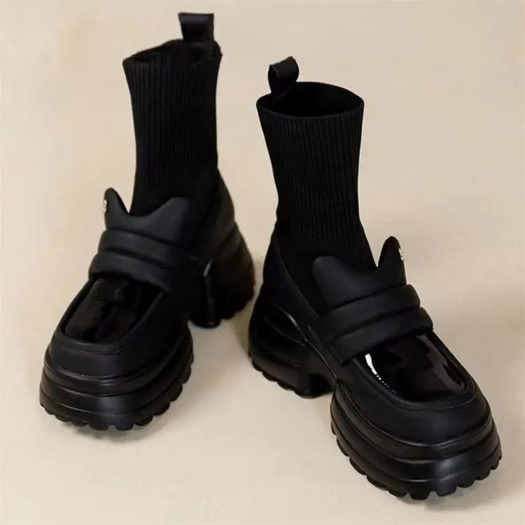 Women Black Platform Heels 2024 Comfortable Stacked Sole — feature 4