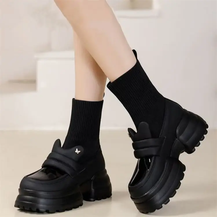 Women Black Platform Heels 2024 Comfortable Stacked Sole — feature 7