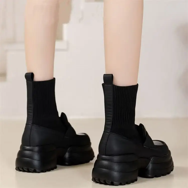 Women Black Platform Heels 2024 Comfortable Stacked Sole — feature 8