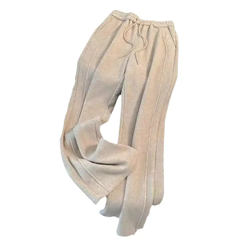 Fashionable and Stylish Fleece-Lined Sports Suit 2026 Women's Autumn and Winter New Style Zip-Up Hooded Sweatshirt and Wide-Leg Pants Two-Piece Set Trendy