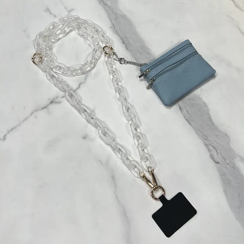 White Crossbody Bag with Chain Strap for Women - Image 10