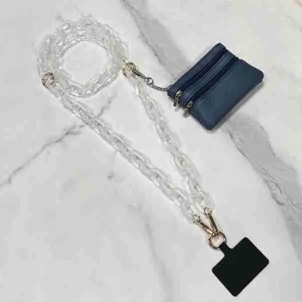 White Crossbody Bag with Chain Strap for Women - Image 9