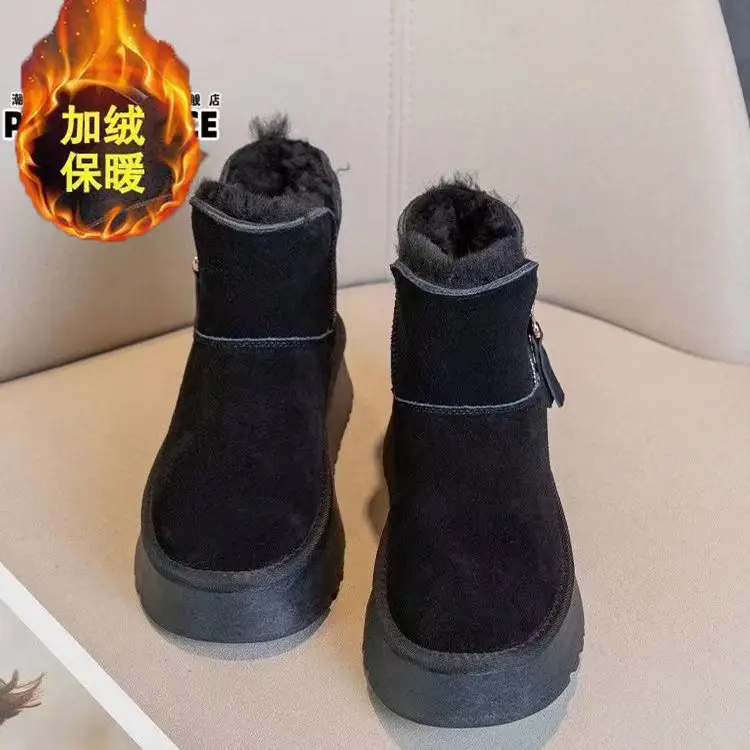 2024 winter new thick-soled snow boots women's cold-proof warm waterproof non-slip fleece-lined thick cotton shoes winter shoes — feature 7
