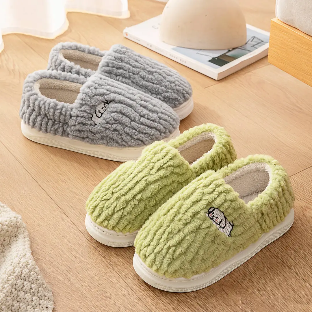 Cotton Slippers Women's Autumn and Winter Bag 2024 New Moon Indoor Home Thick fleece-lined Warm Soft Cotton Shoes for Men - Image 6