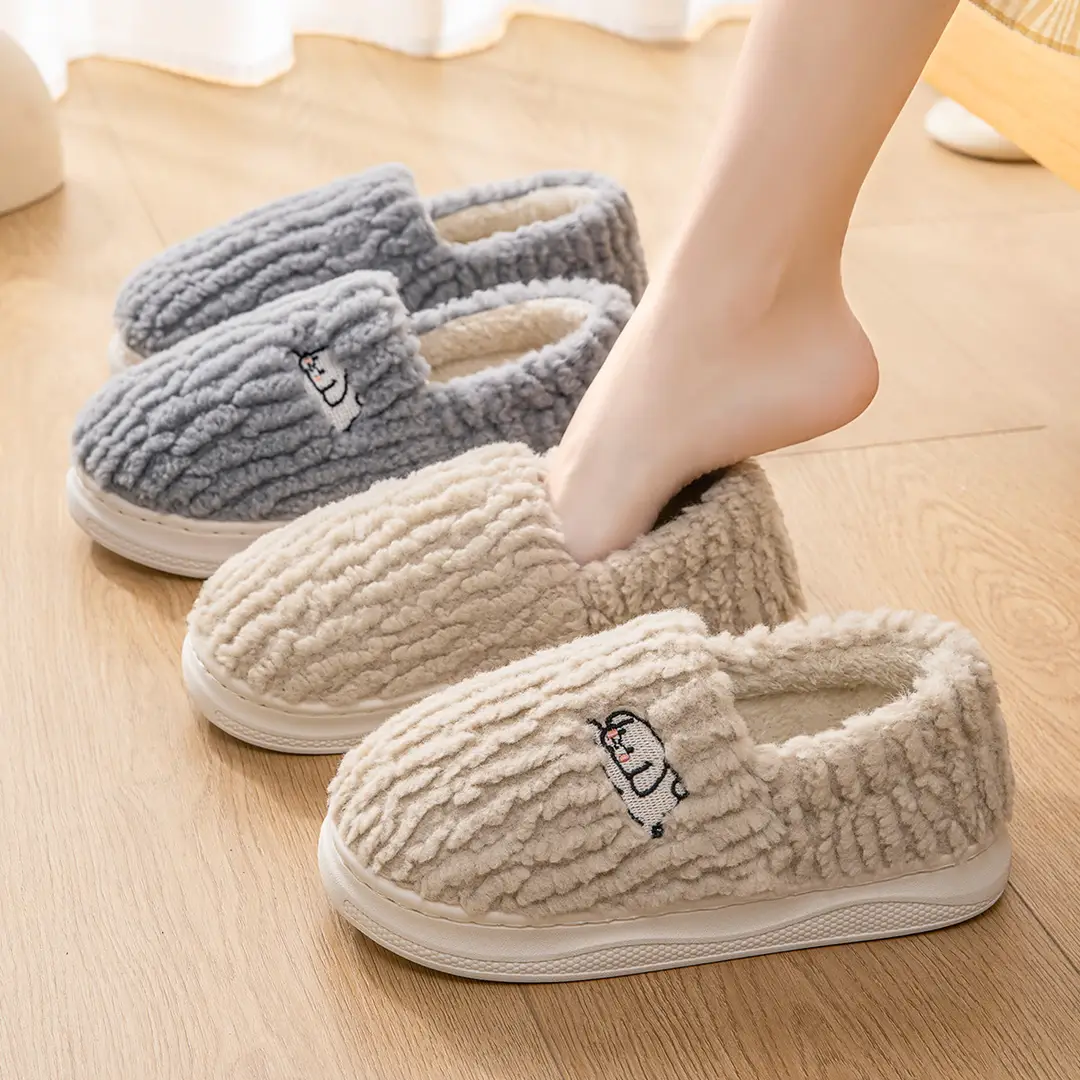 Cotton Slippers Women's Autumn and Winter Bag 2024 New Moon Indoor Home Thick fleece-lined Warm Soft Cotton Shoes for Men - Image 7