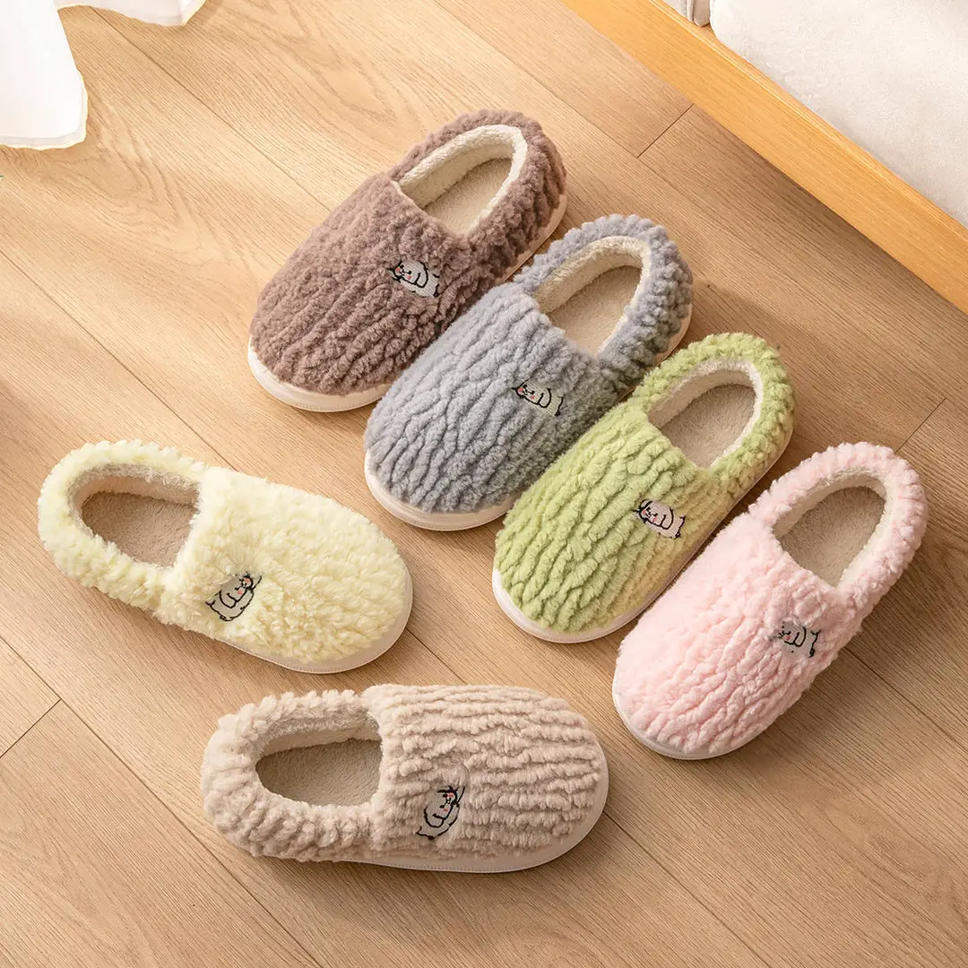 Cotton Slippers Women's Autumn and Winter Bag 2024 New Moon Indoor Home Thick fleece-lined Warm Soft Cotton Shoes for Men - Image 9